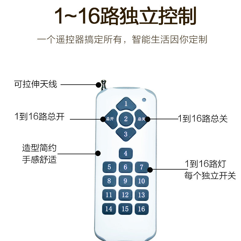 无线遥控开关接收器模块电机器电灯具家用免布线智能双切通断器