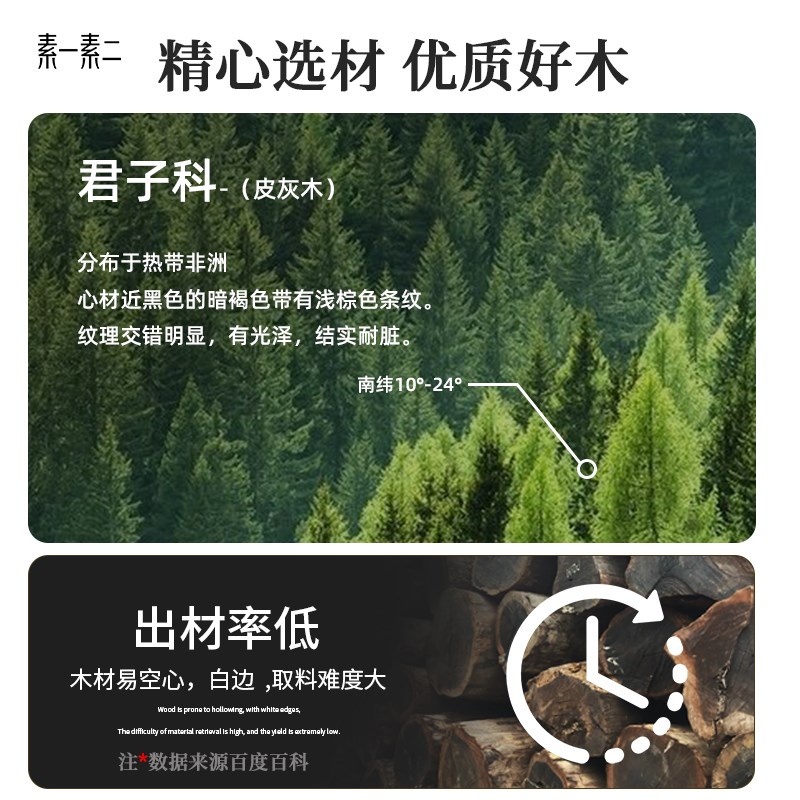 素一素二黑檀木气垫按摩梳子新婚礼盒套装母亲节日礼物送妈妈女士
