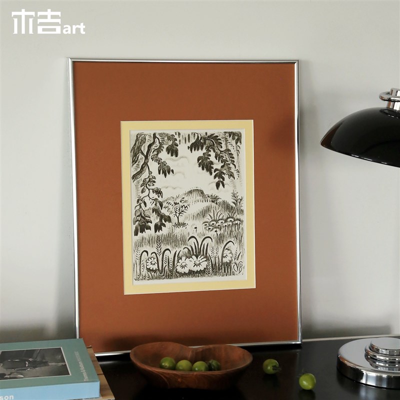 垂帘夏花】木吉艺术客厅沙发背景墙装饰画卧室床头挂画玄关壁画