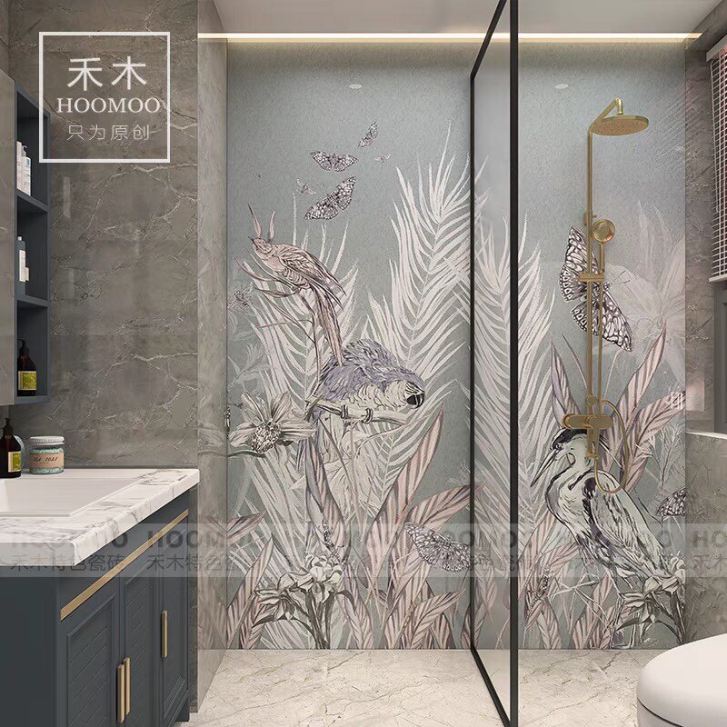 客厅玄关卧室沙发背景墙浴室卫生间PVC墙贴防水自粘瓷砖贴画定制