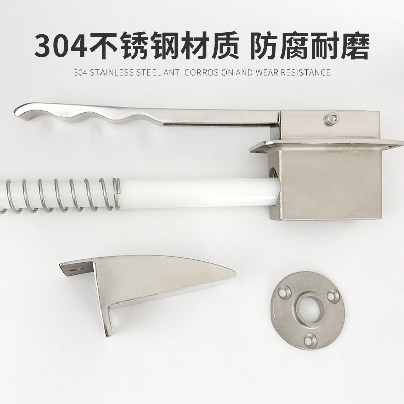 冷库推拉门不锈钢内开门器轻型重型中型平移门安全推杆拉手防盗锁