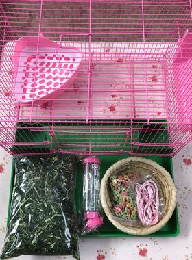 大号养殖笼子 兔笼 高级豚鼠笼子 宠物用品 防喷尿蓝盆