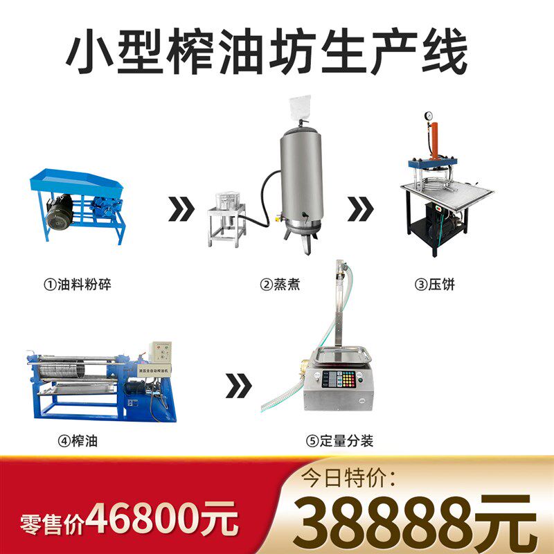 全自动榨油机商用家用中型油坊卧式大型液压榨油机古法冷榨油茶果