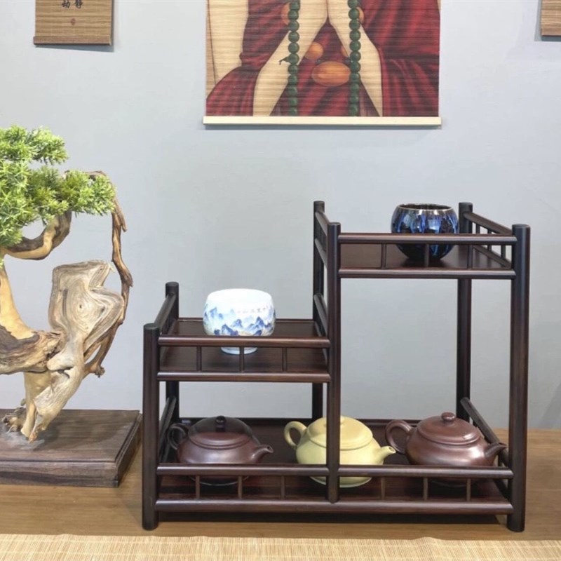 风月收纳盒收纳架收纳柜茶壶架茶具配件茶架置物架楠竹博古架杯架