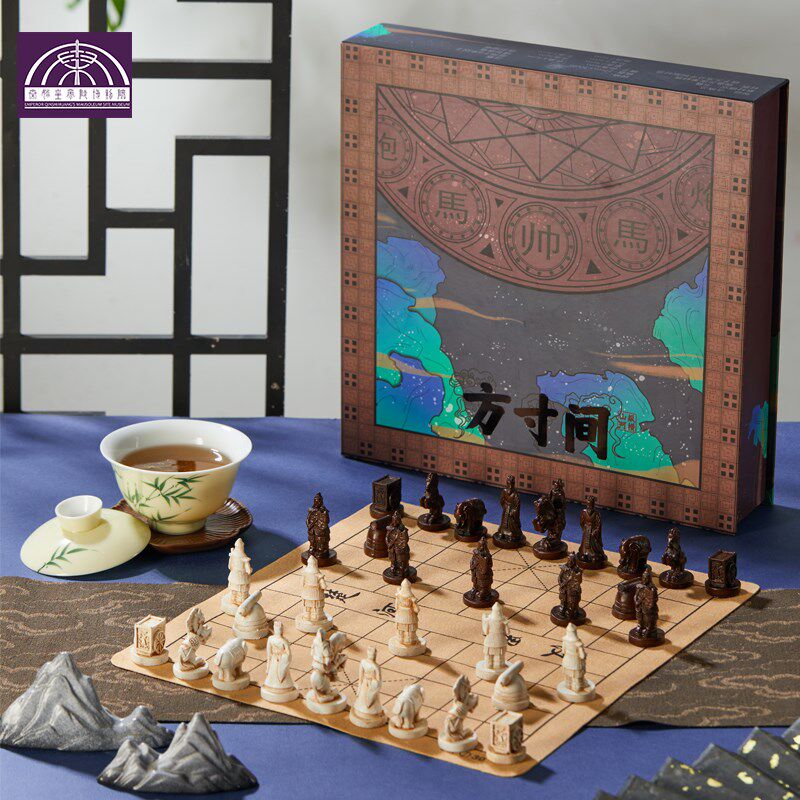 秦俑象棋兵马俑文化中国象棋旅游纪念品桌游对战带棋盘收藏摆件