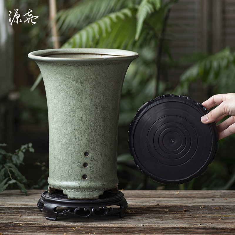 花盆陶瓷家用大号蝴蝶兰月季陶盆兰花专用托盘盆景盆陶土 兰花盆
