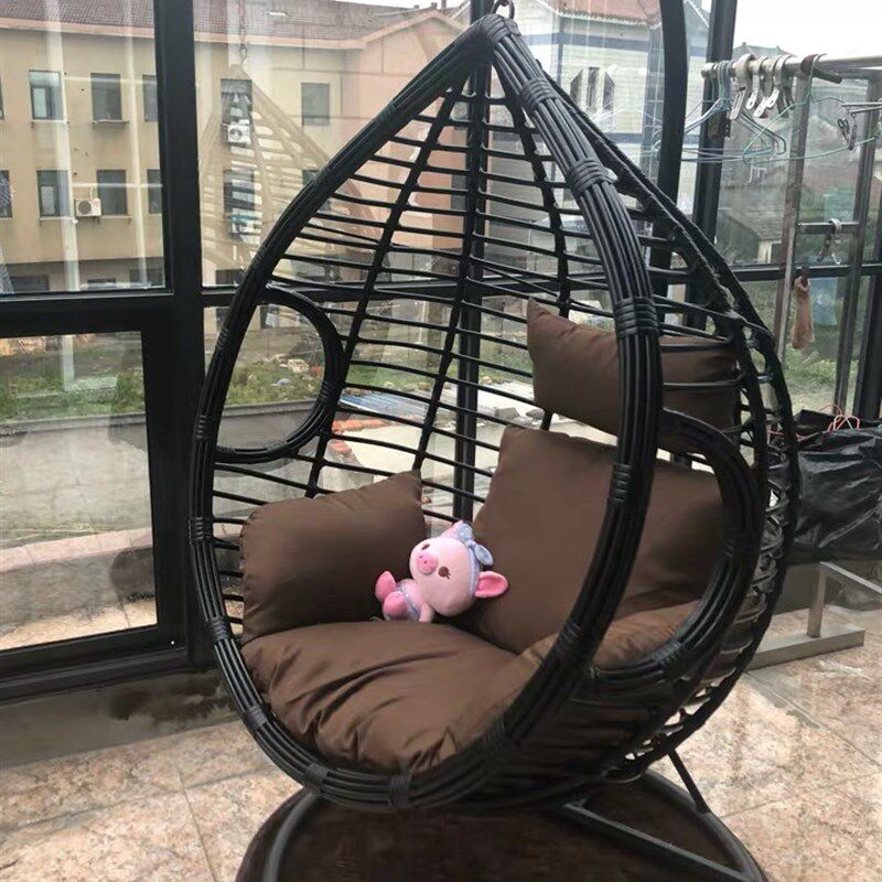单人室内吊椅秋千阳台用欧式藤编吊篮椅子 加固版粗藤吊椅双人吊