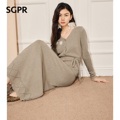【SGPR】系带收腰H型毛针织衫女25冬款冬日甜柔穿搭