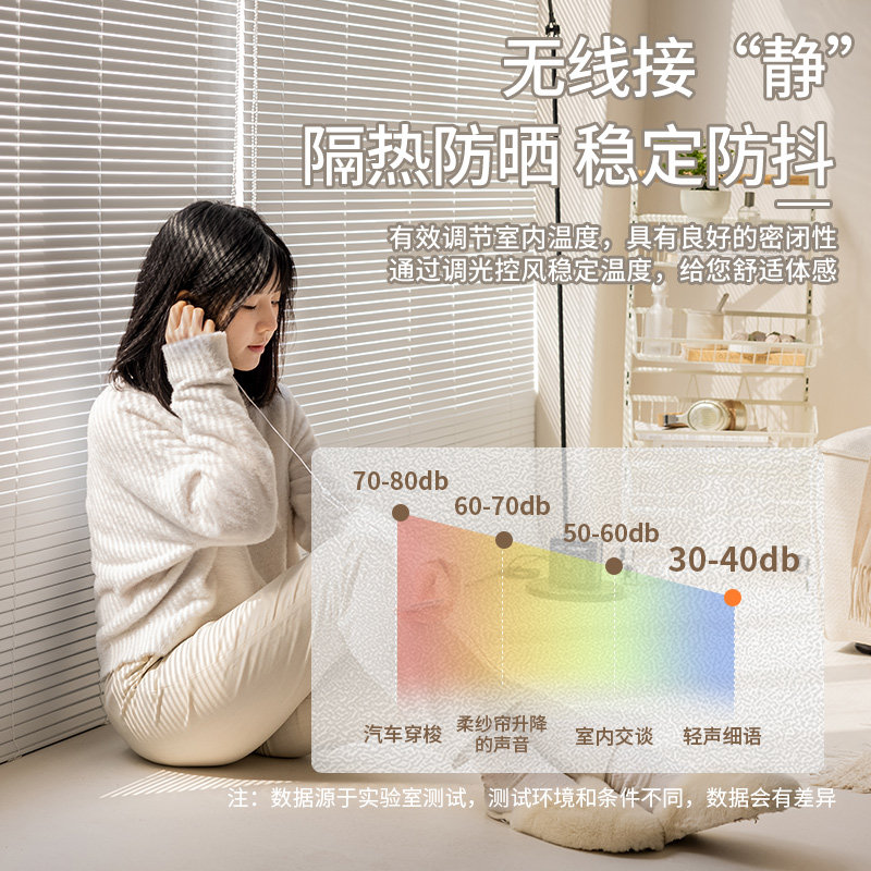 免打孔安装电动卷帘卷拉式遮光百叶窗帘2025年新款办公室厨房浴室
