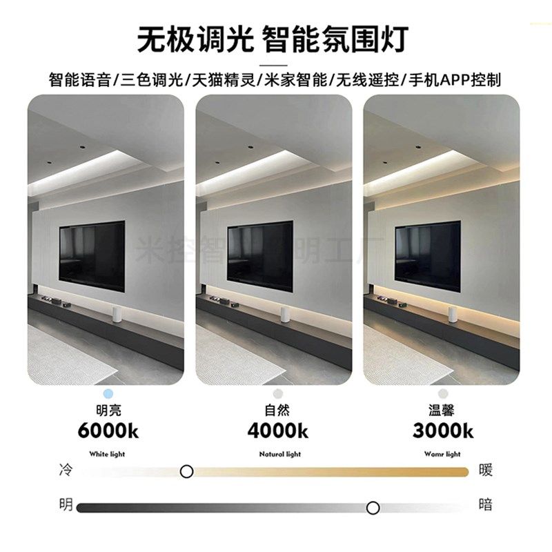 全光谱护眼悬浮电视背景墙灯带LED灯条电视柜感应氛围自粘线条灯