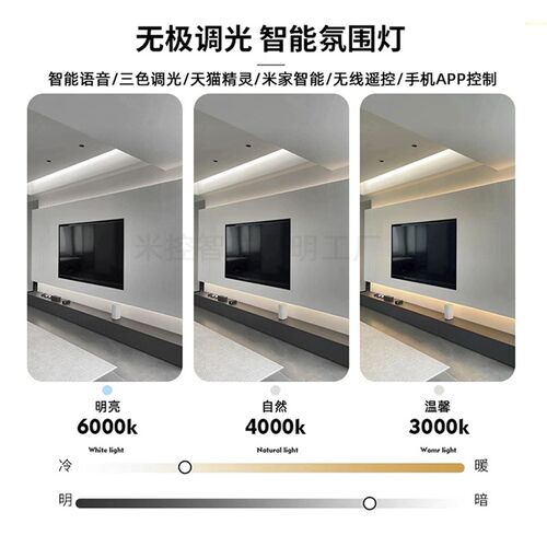 全光谱护眼悬浮电视背景墙灯带LED灯条电视柜感应氛围自粘线条灯