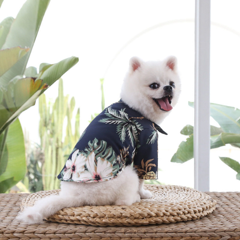 小中型犬夏装薄款印花衬衫狗狗猫狗宠物服装/雨衣