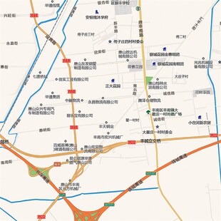 2024新款唐山市城区地图办公室挂图高清防水墙壁装饰实物推荐定制