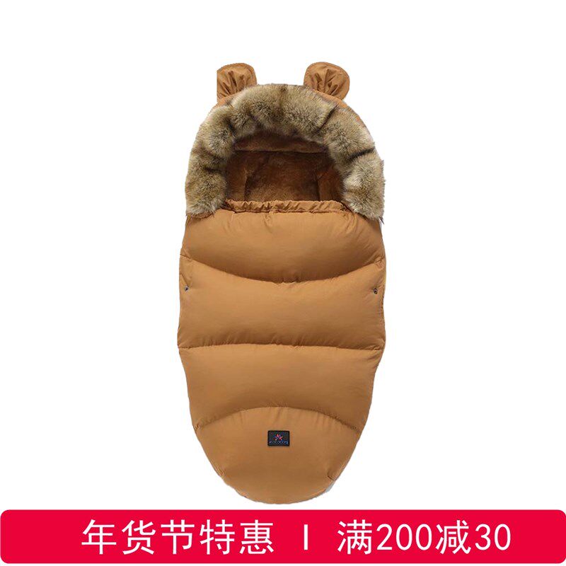欧美婴儿睡袋秋冬季加厚保暖宝宝防踢神器外出防风防水推车包被
