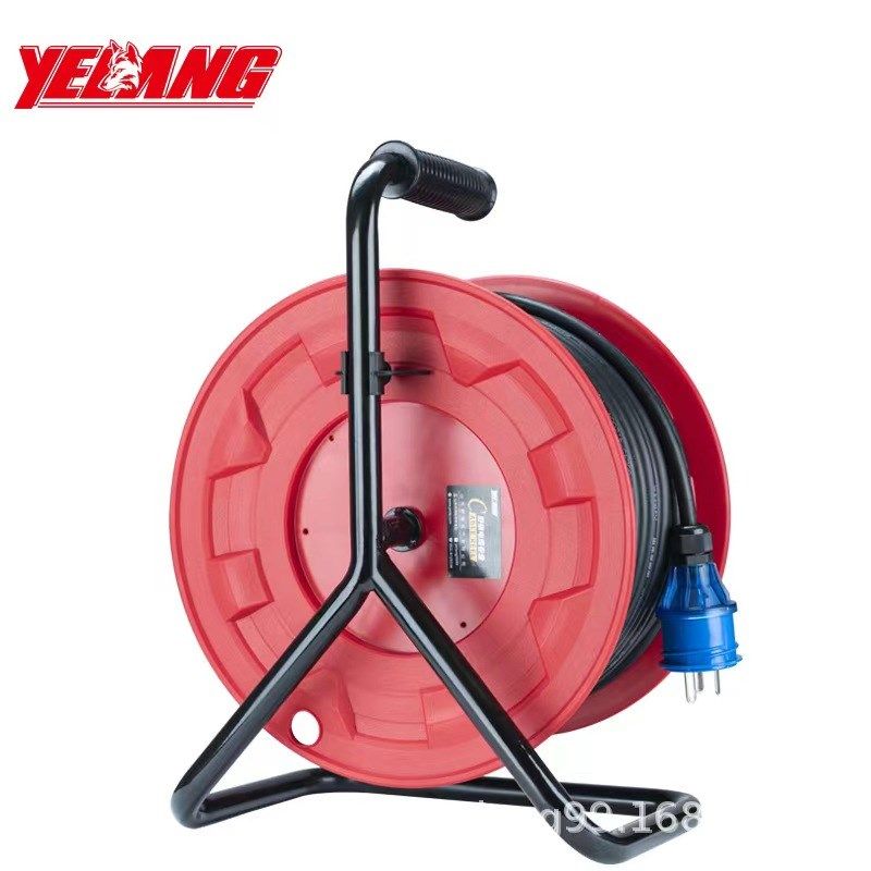 野狼YL3102线滚电缆盘插座220V 10A16A电源盘漏保线盘卷线盘50米