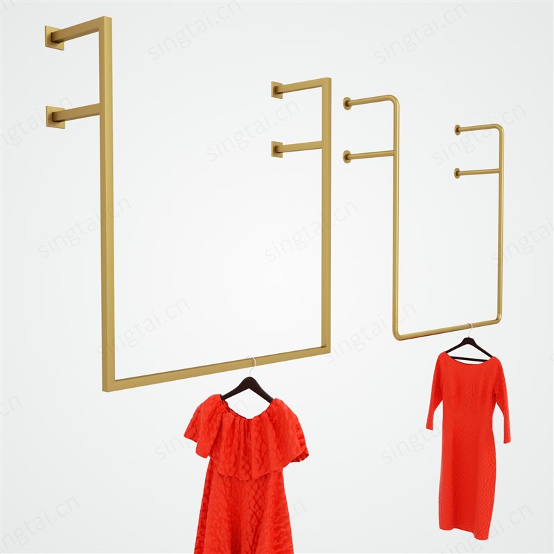 服装店U型悬吊式天花板悬挂衣架吊挂架上墙服装展示架男女装店金