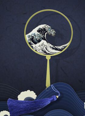 浮世绘神奈川冲浪里金属镂空书签精品礼盒装文艺礼品古典卡纸精致