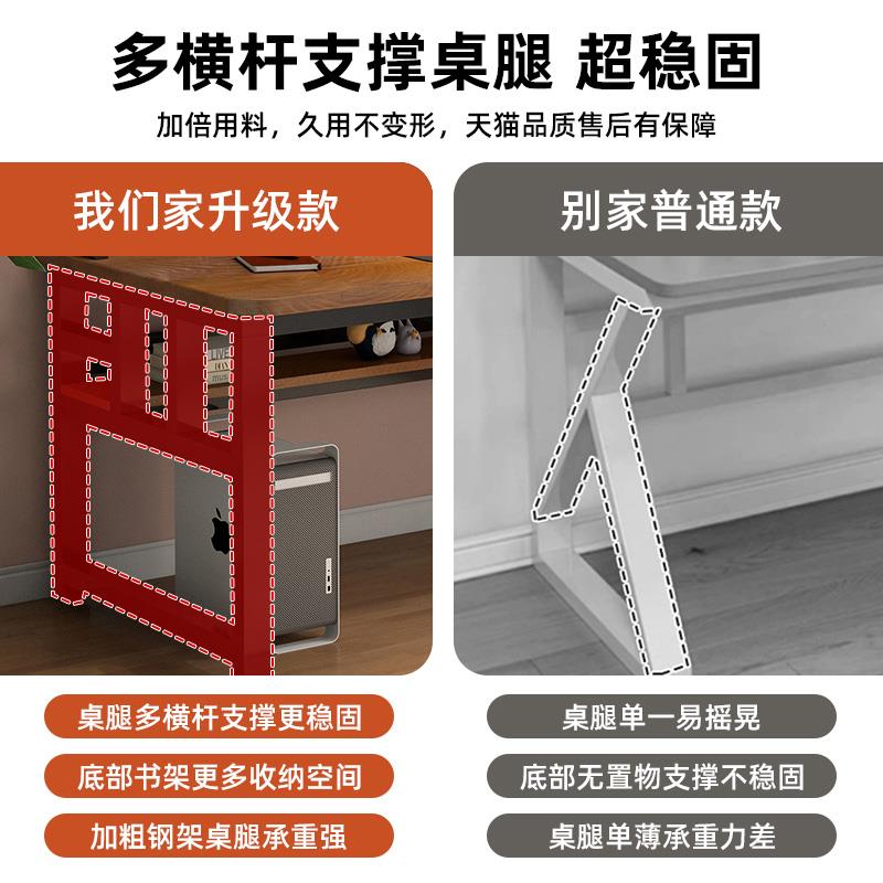家用实木书桌书架一体桌台式电脑办公桌洞洞板卧室学生学习桌