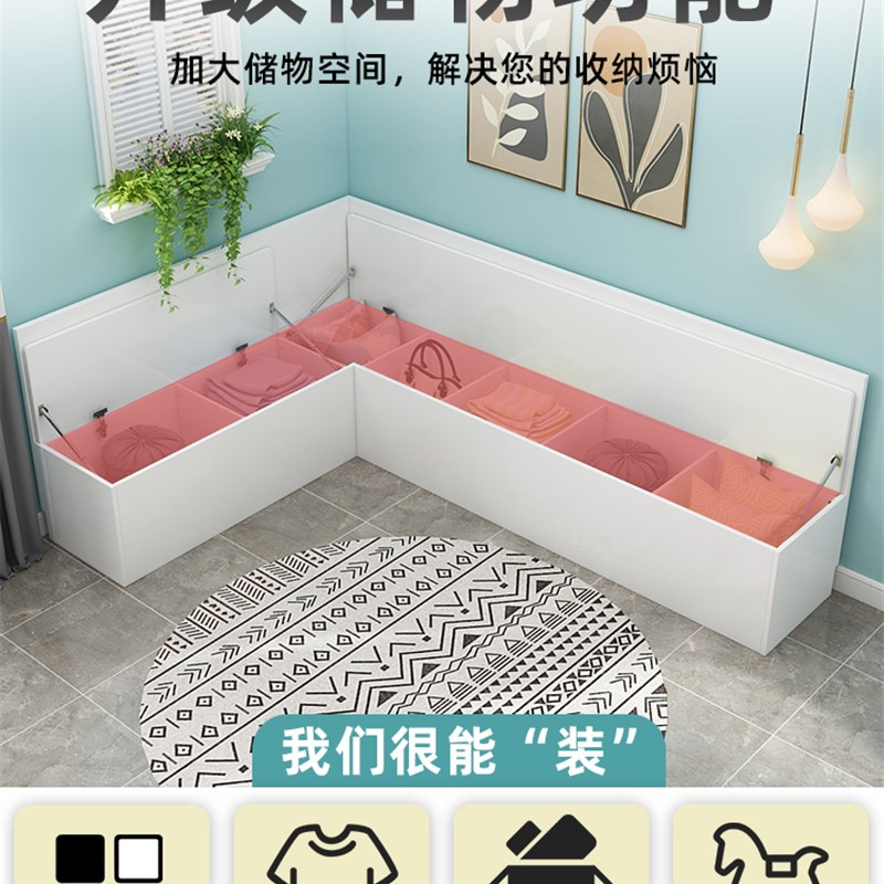 小户型卡座沙发 家用转角卡座餐桌 储物沙发凳定制 软包坐垫布艺
