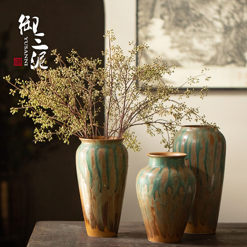 景德镇中式干花插花养鲜花陶瓷花瓶可水培高级感家居民宿禅意摆件