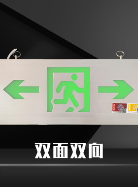 铝合金拉丝面板消防安全出口标志灯通道楼道指示牌应急疏散指示灯