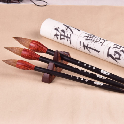 毛笔狼毫蒜头笔 短锋雀头工笔染色国画写意专用大中小号提斗湖笔