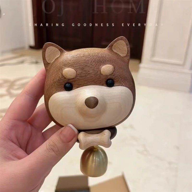 柴犬门铃小狗儿进门提醒铃铛日式纯铜磁吸进门铃铛冰箱贴伴手礼物
