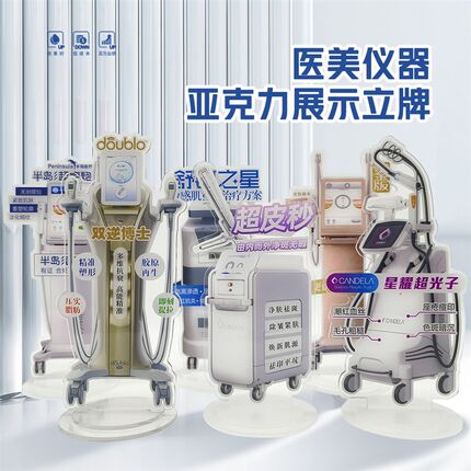医印仪器立牌牌子嫩肤双逆博士超声炮打美制作展示立光手举牌