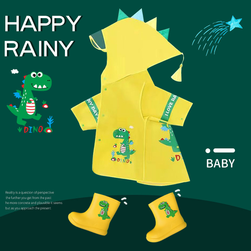 雨童儿衣男童女童小童学水幼儿园小防生背包卡通时斗篷全身雨披