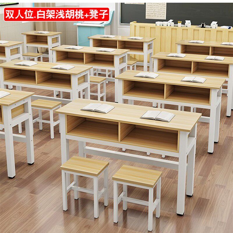 学单课桌双层带抽屉课桌椅生人双人位培训课椅定制书法桌凳子桌子