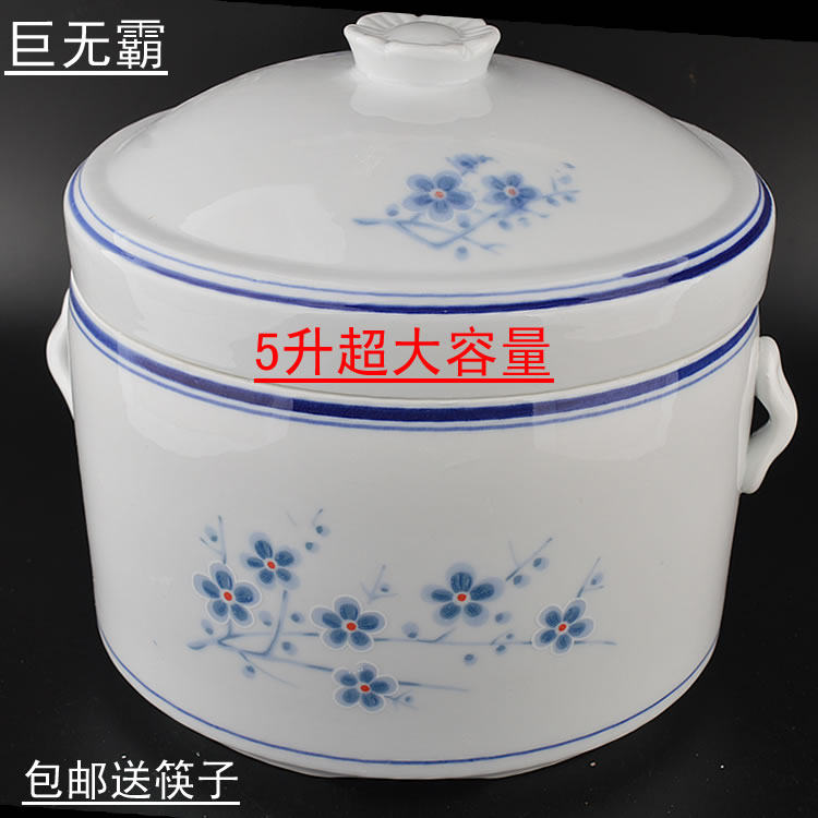 陶瓷大炖盅炖煲汤锅隔水燕内胆炖炖窝蒸盅汤包双盖超大号五升煲邮