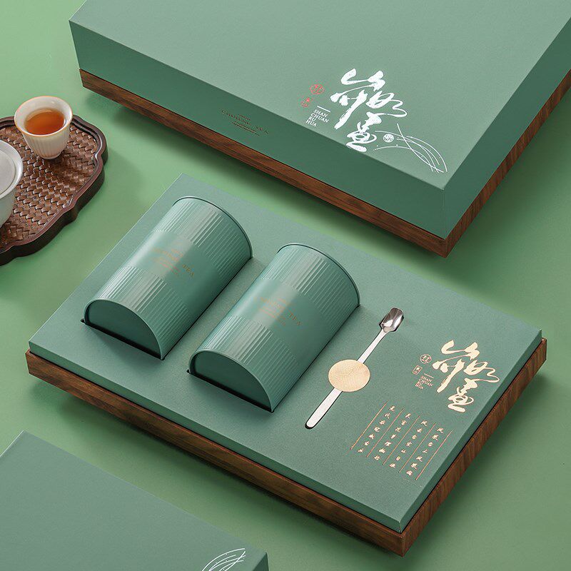 新款茶叶礼盒装空盒通定龙井绿茶白茶毛尖茶装包叶盒空礼盒用制