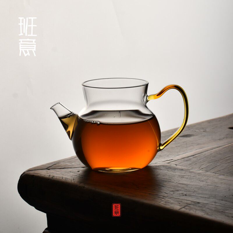 出口日本公道杯带把耐高温纯手工茶海功夫茶具玻璃日式耐热公杯