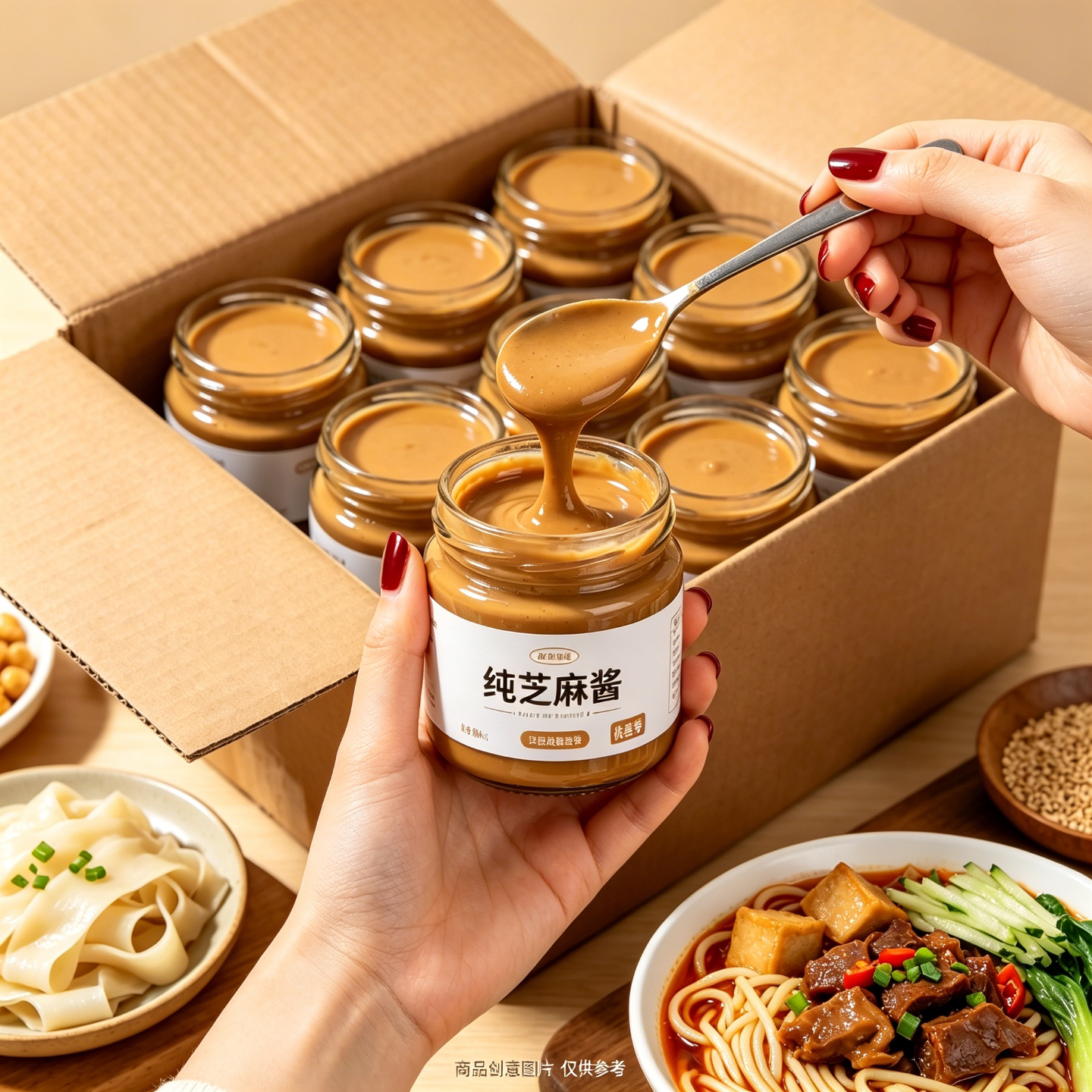 纯芝麻酱不加水火锅凉皮拌面调料
