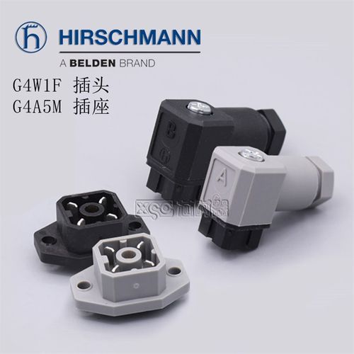 G4W1F G4A5M G4A1M黑灰色hirschmann赫斯曼4针插头插座印刷电路板