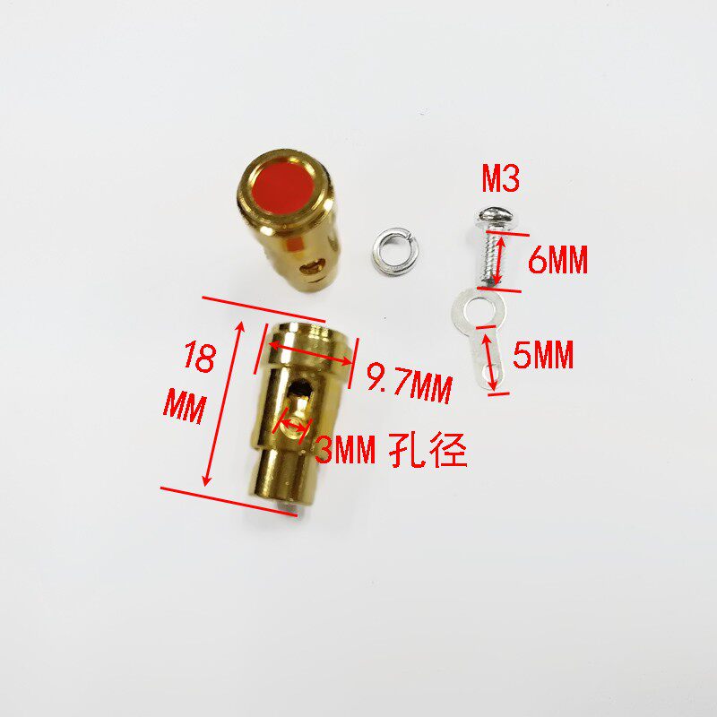 纯铜镀金小号弹簧接线柱音箱分频器按压式接线柱 螺丝接线柱 单个图片
