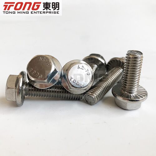 东明304不锈钢GB5789加大带齿六角头法兰面带垫带齿螺丝M5M6M8M10