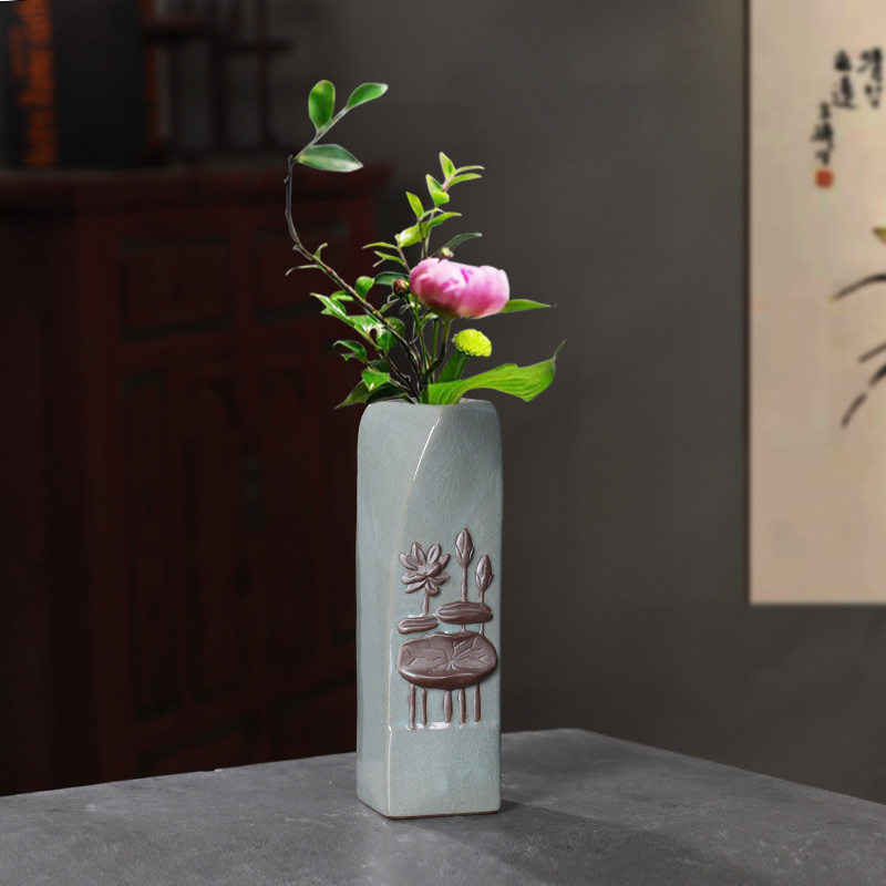 创意绿萝水培植物哥窑养花花瓶客厅插花容器花盆器皿桌面装饰摆件