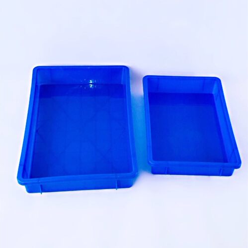 加厚塑料托盘蓝色塑料试剂瓶托盘方盘周转箱花盆耐摔370*245*60mm