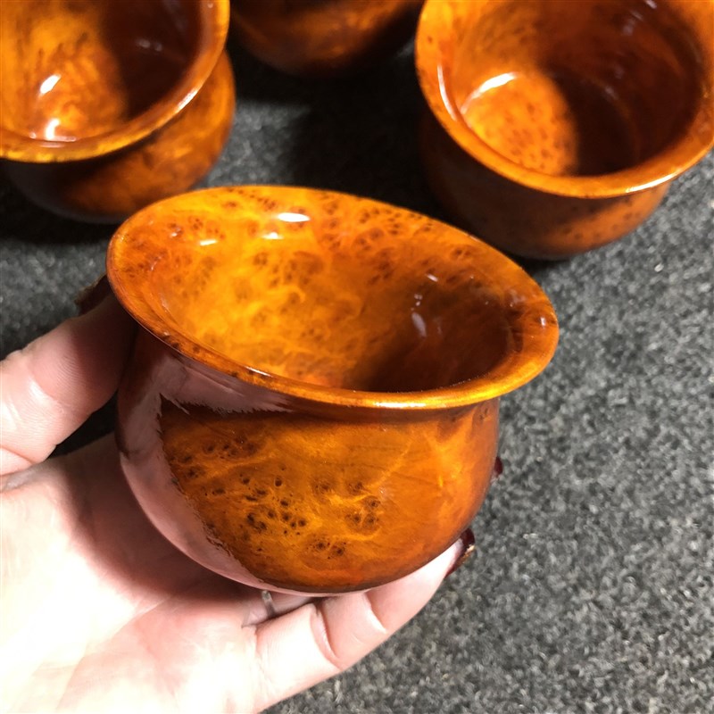 杉木榴甜茶杯实木茶杯木杯子藏族民族茶具家具 茶配普洱水杯木质