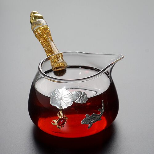 公道杯玻璃大号茶虑一体侧把耐高温加厚高端分茶器创意公杯高档