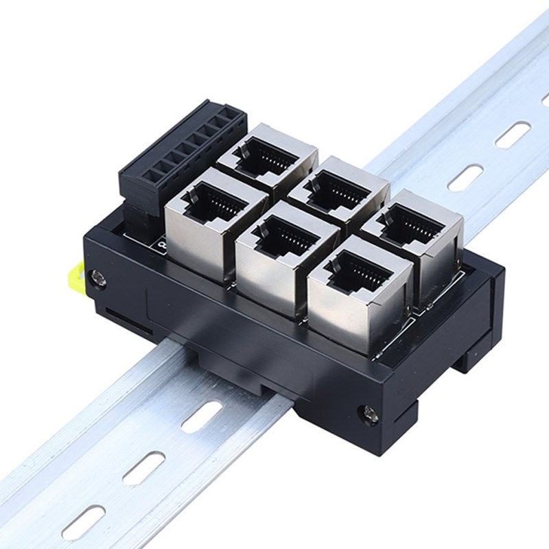 RJ45网口转端子台8pin接线端子水晶头RJ45插座转接板以太网集线器