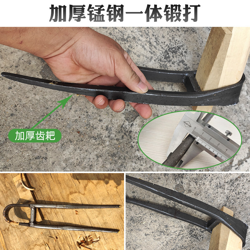农用二齿锄头挖地翻土刨地老式挖笋农用工具大全两齿耙子家用种菜