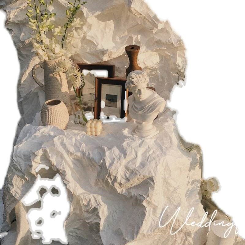 创意婚礼布置造型手揉纸皱纹纸塑形纸软纸婚庆背景现场装饰道具艺