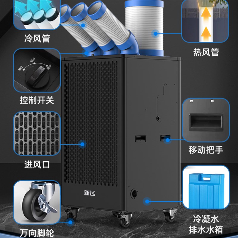 新飞工业冷风机压缩机制冷移动空调一体机厨房车间设备降温冷气机