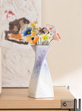 结晶釉渐变陶瓷花瓶新款创意插花瓶子景德镇桌面装饰摆件生日礼物