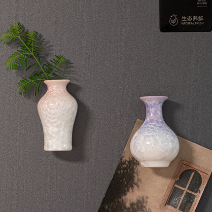 插花小花瓶冰箱贴景德镇2026爆款网红陶瓷3D手工文创个性创意摆件
