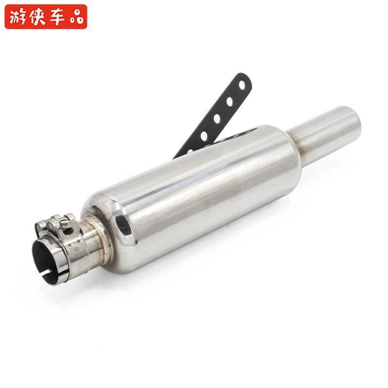 游侠棍王复古摩托车改装38mm鱼雷排气尾段不锈钢消声器后段直排