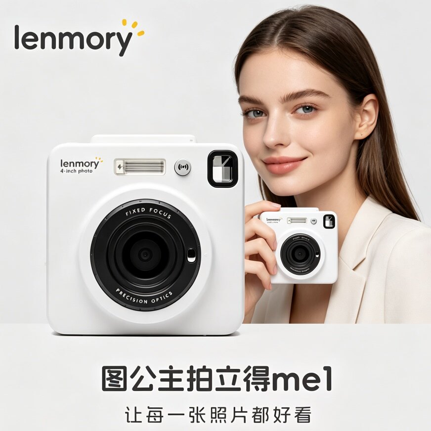 Lenmory图公主ME1拍立得自拍相机新一代电子纸可擦写相纸自动对焦