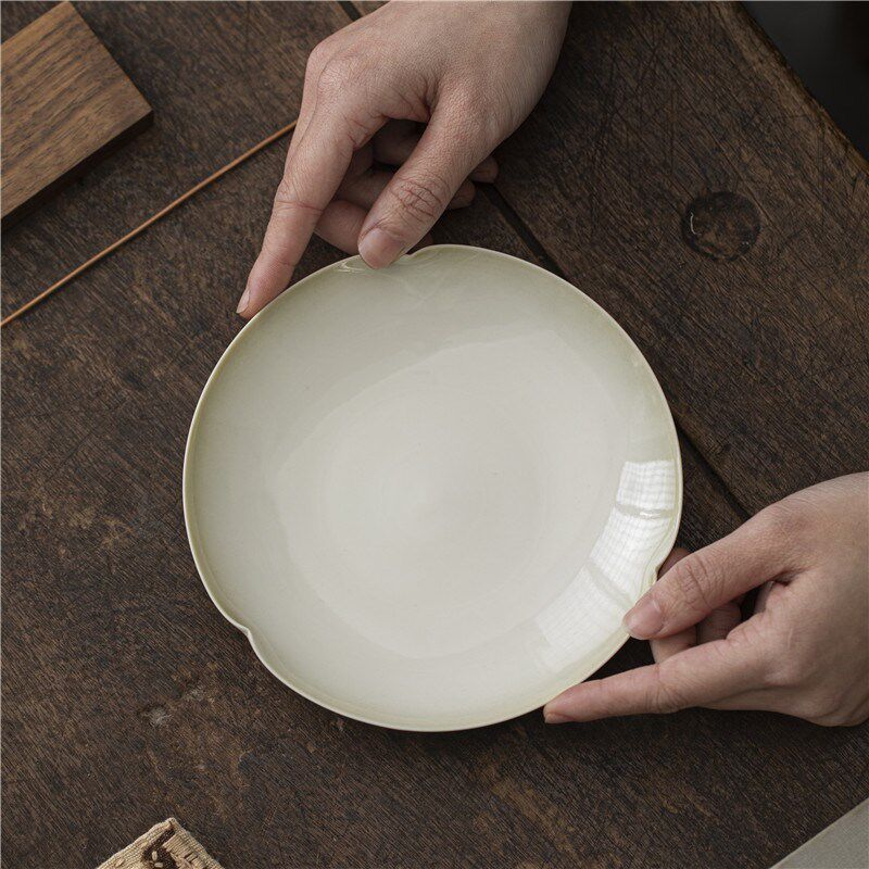 草木灰釉壶承 仿古陶瓷单层茶承壶托养壶垫干泡台功夫茶具